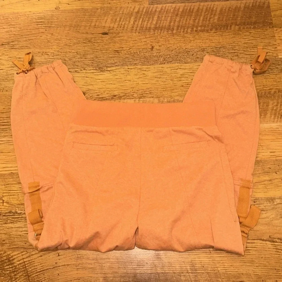 Free People Salmon Jogger Cargo Loose  Pull On Cotton Pants A25 - Picture 2 of 4